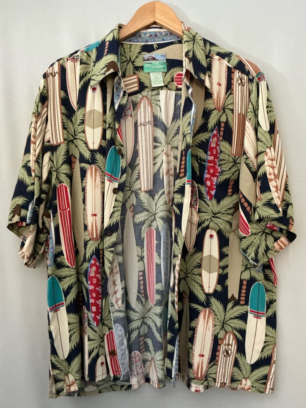 Reyn Spooner Men's Surf Board Hawaiian Shirt Size L